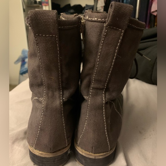 MIA dark brown canvas boots- size 10 - Picture 3 of 5